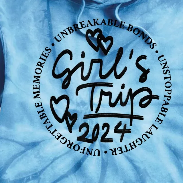 Girl Trip 2024 Weekend Vacation Matching Tie Dye Hoodie