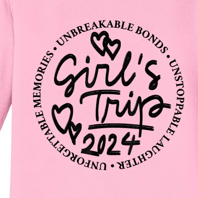 Girl Trip 2024 Weekend Vacation Matching Baby Long Sleeve Bodysuit