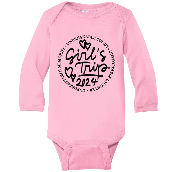 Girl Trip 2024 Weekend Vacation Matching Baby Long Sleeve Bodysuit