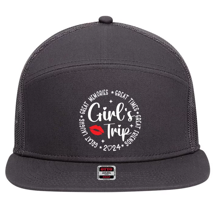 Girl Trip 2024 Weekend Vacation Matching Group 7 Panel Mesh Trucker Snapback Hat