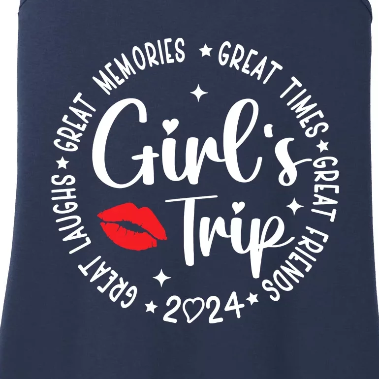 Girl Trip 2024 Weekend Vacation Matching Group Ladies Essential Tank