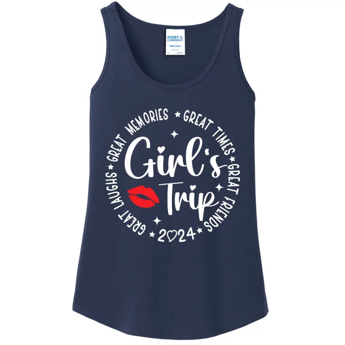 Girl Trip 2024 Weekend Vacation Matching Group Ladies Essential Tank