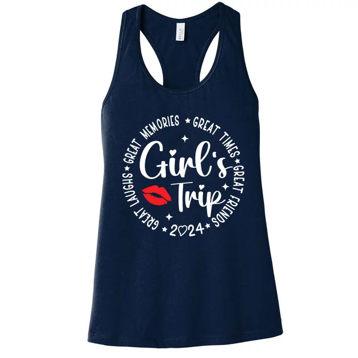 Girl Trip 2024 Weekend Vacation Matching Group Women's Racerback Tank