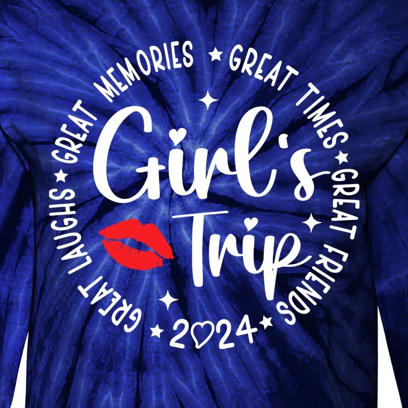 Girl Trip 2024 Weekend Vacation Matching Group Tie-Dye Long Sleeve Shirt