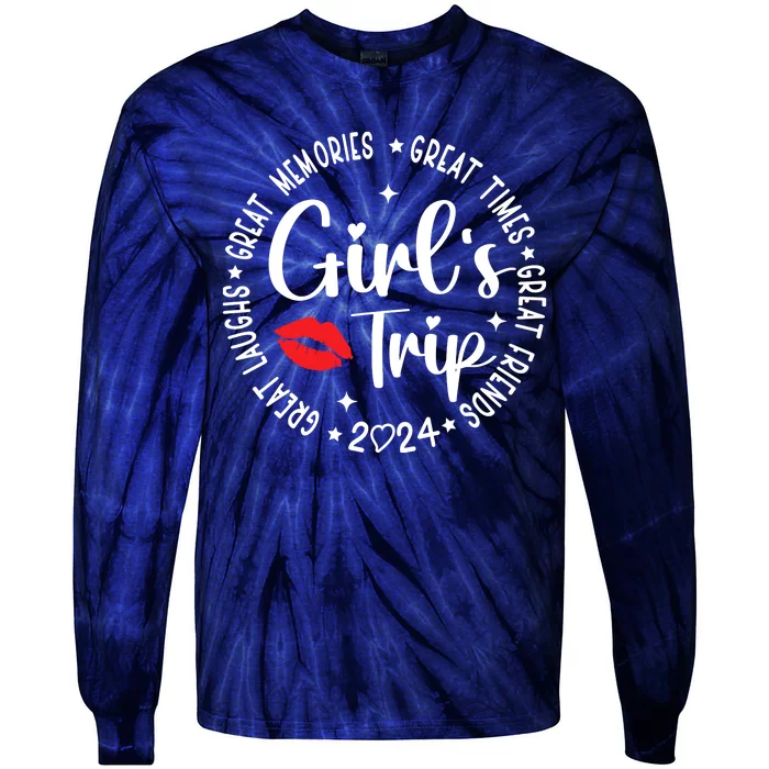 Girl Trip 2024 Weekend Vacation Matching Group Tie-Dye Long Sleeve Shirt