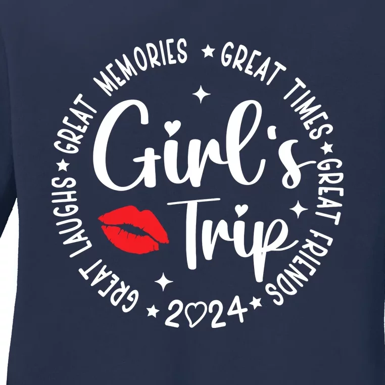 Girl Trip 2024 Weekend Vacation Matching Group Ladies Long Sleeve Shirt