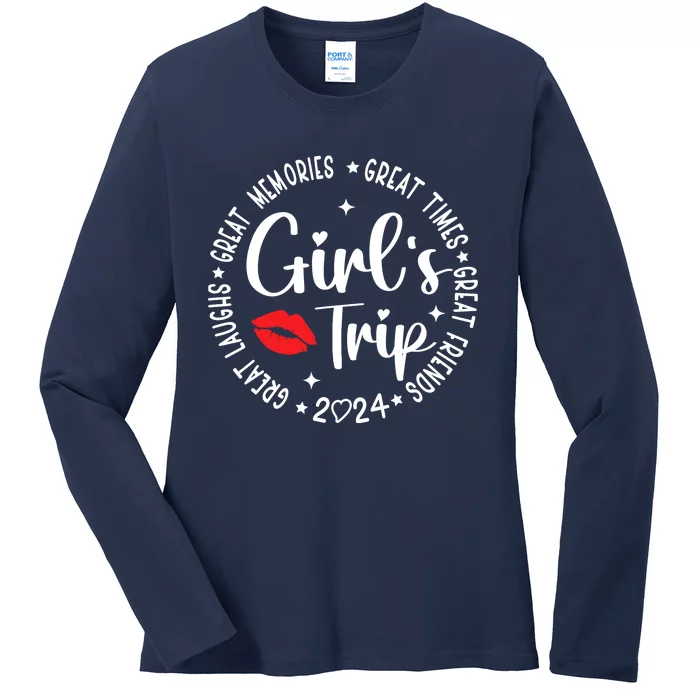 Girl Trip 2024 Weekend Vacation Matching Group Ladies Long Sleeve Shirt