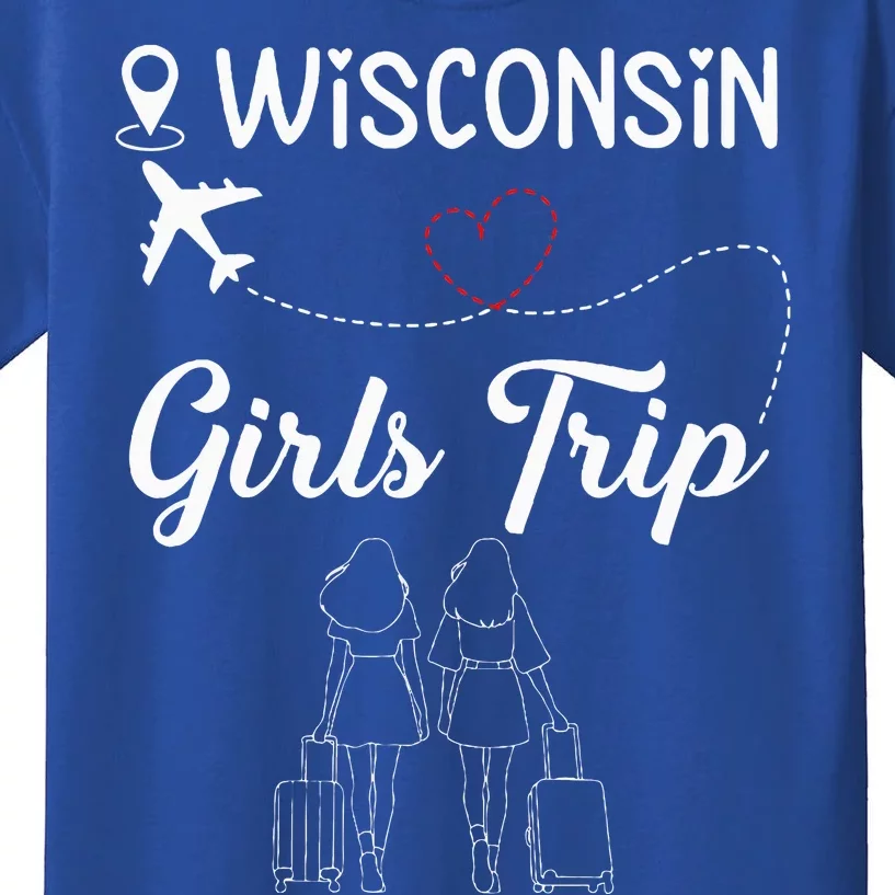 Girl Trip 2024 Wisconsin Weekend Vacation Kids T-Shirt