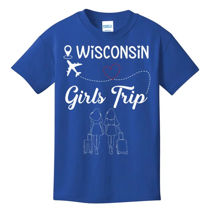 Girl Trip 2024 Wisconsin Weekend Vacation Kids T-Shirt