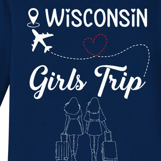 Girl Trip 2024 Wisconsin Weekend Vacation Baby Long Sleeve Bodysuit