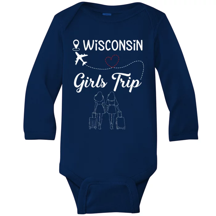 Girl Trip 2024 Wisconsin Weekend Vacation Baby Long Sleeve Bodysuit