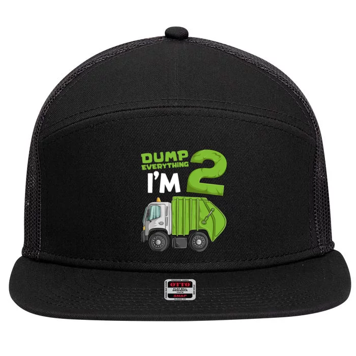 Garbage Truck 2nd Birthday Boy 7 Panel Mesh Trucker Snapback Hat