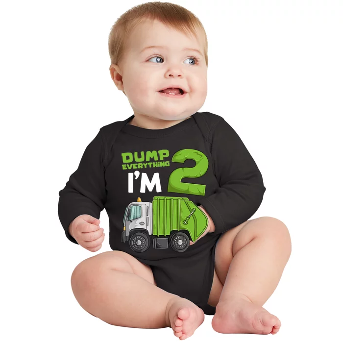 Garbage Truck 2nd Birthday Boy Baby Long Sleeve Bodysuit