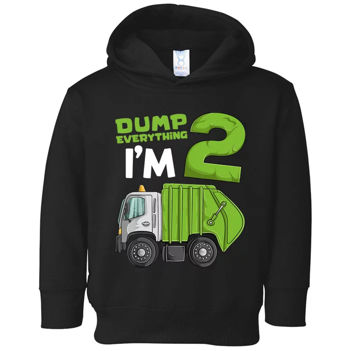 Garbage Truck 2nd Birthday Boy Toddler Hoodie