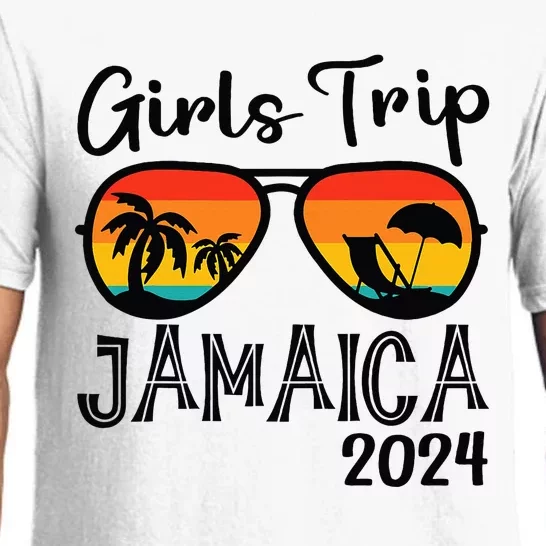 Girl Trip 2024 Weekend Jamaica Vacation Matching Pajama Set