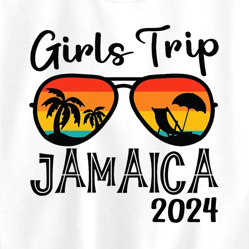 Girl Trip 2024 Weekend Jamaica Vacation Matching Kids Sweatshirt