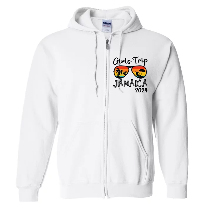 Girl Trip 2024 Weekend Jamaica Vacation Matching Full Zip Hoodie