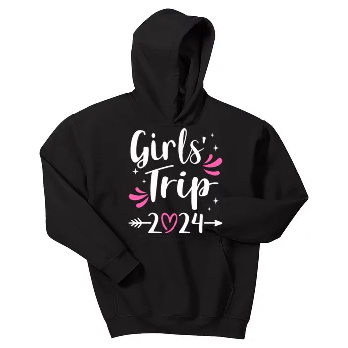 Girl Trip 2024 Weekend With Heart Kids Hoodie