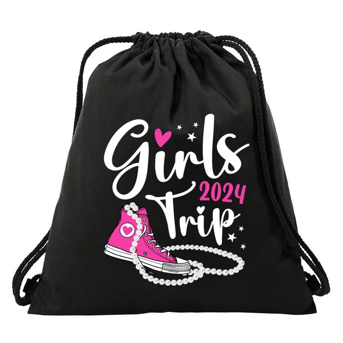 Girl Trip 2024 Wo Weekend Vacation Match Chuck And Pearl Drawstring Bag