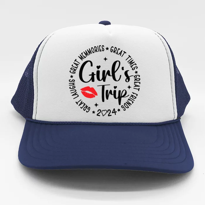 Girl Trip 2024 Wo Weekend Vacation Matching Trucker Hat