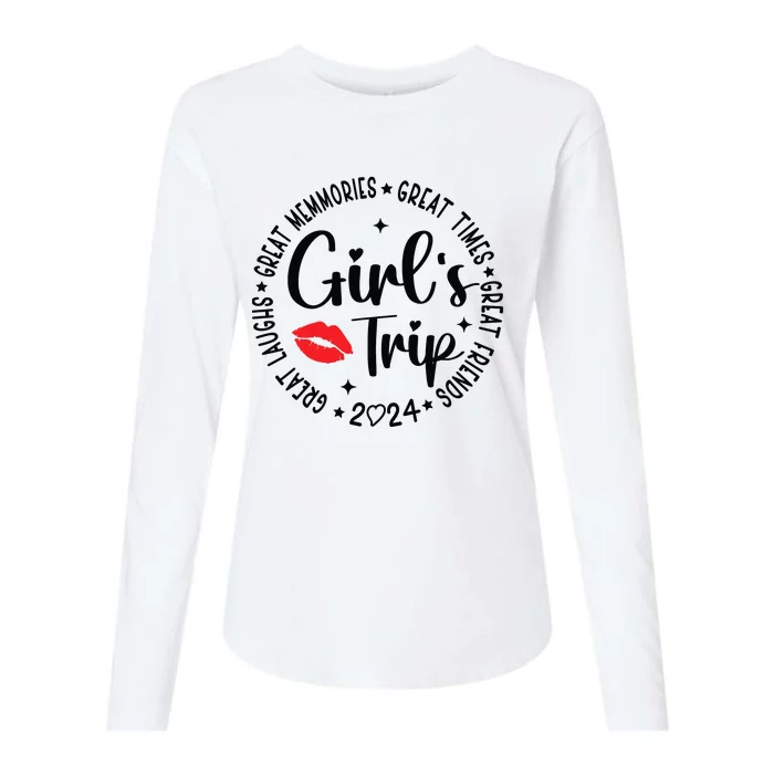 Girl Trip 2024 Wo Weekend Vacation Matching Womens Cotton Relaxed Long Sleeve T-Shirt