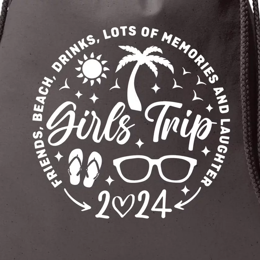 Girl Trip 2024 Girl Vacation Weekend Trip Drawstring Bag