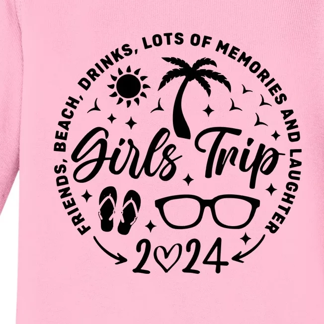 Girl Trip 2024 Girl Vacation Weekend Trip Baby Long Sleeve Bodysuit