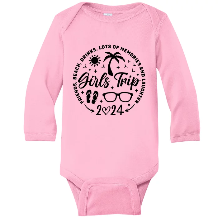 Girl Trip 2024 Girl Vacation Weekend Trip Baby Long Sleeve Bodysuit