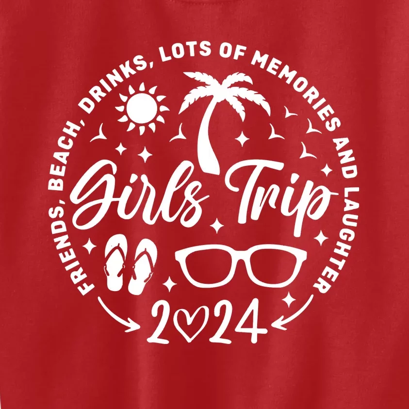 Girl Trip 2024 Girl Vacation Weekend Trip Kids Sweatshirt