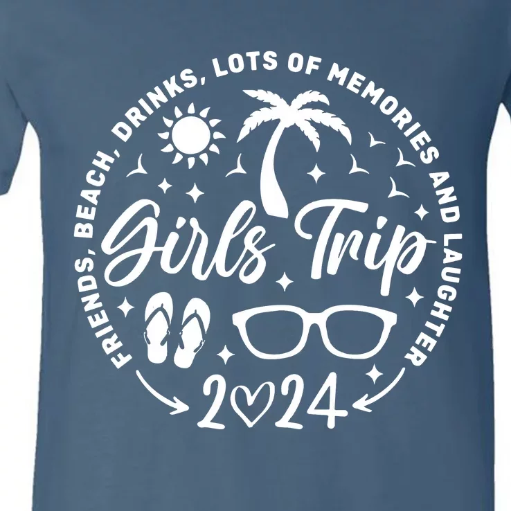 Girl Trip 2024 Girl Vacation Weekend Trip V-Neck T-Shirt