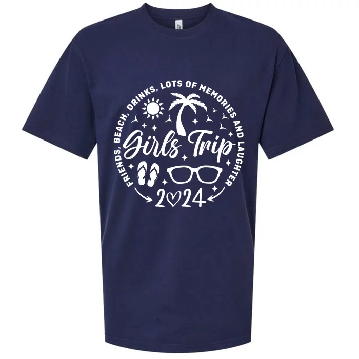 Girl Trip 2024 Girl Vacation Weekend Trip Sueded Cloud Jersey T-Shirt