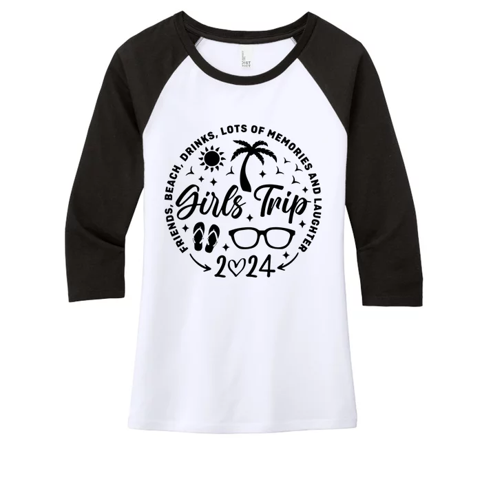 Girl Trip 2024 Girl Vacation Weekend Trip Women's Tri-Blend 3/4-Sleeve Raglan Shirt