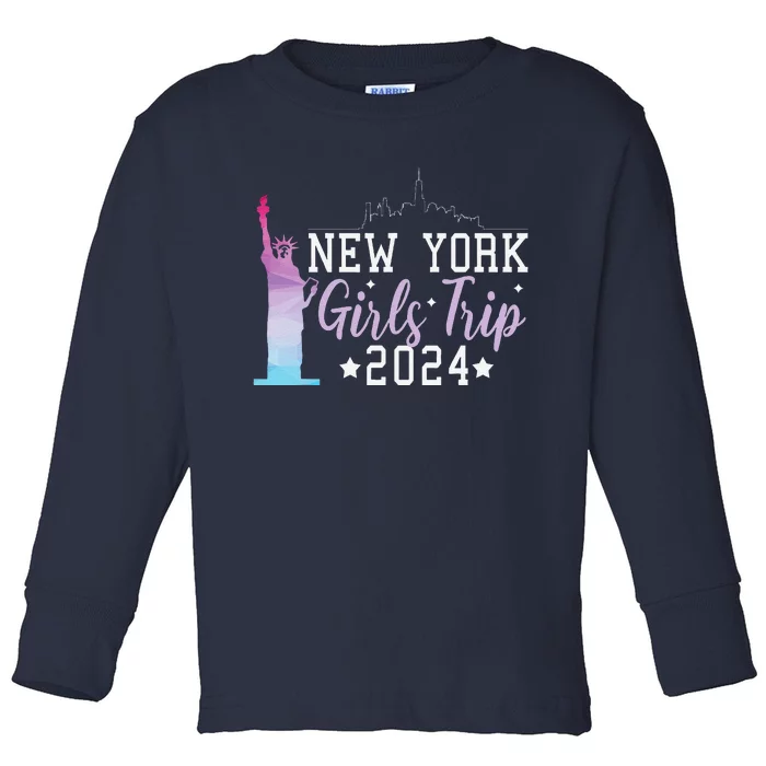 Girl Trip 2024 New York Nyc Summer Vacation Ladies Weekend Toddler Long Sleeve Shirt