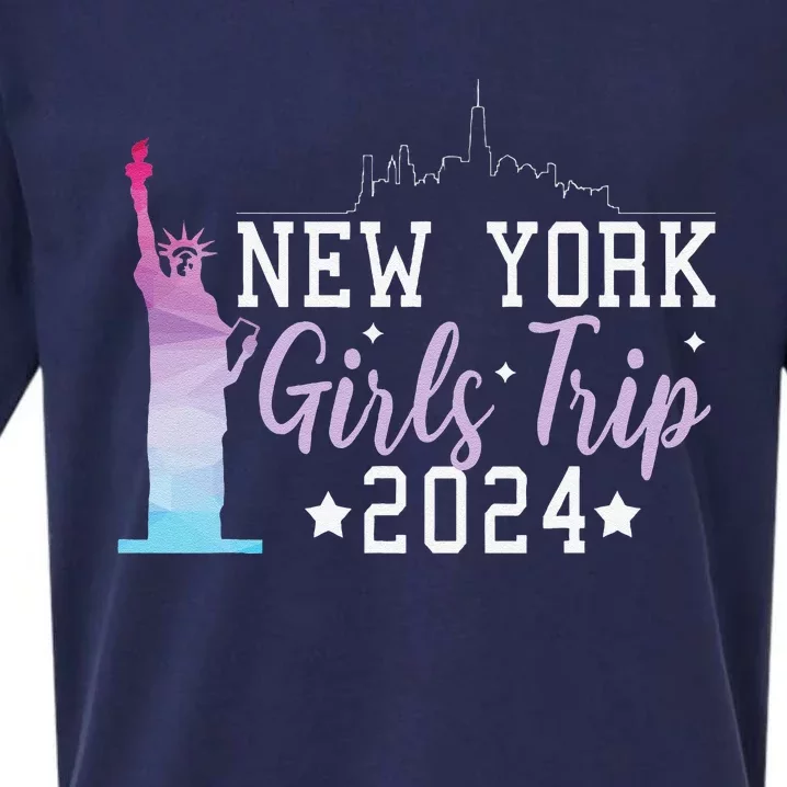 Girl Trip 2024 New York Nyc Summer Vacation Ladies Weekend Sueded Cloud Jersey T-Shirt