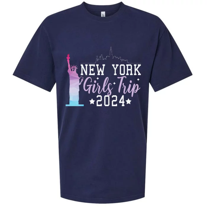 Girl Trip 2024 New York Nyc Summer Vacation Ladies Weekend Sueded Cloud Jersey T-Shirt