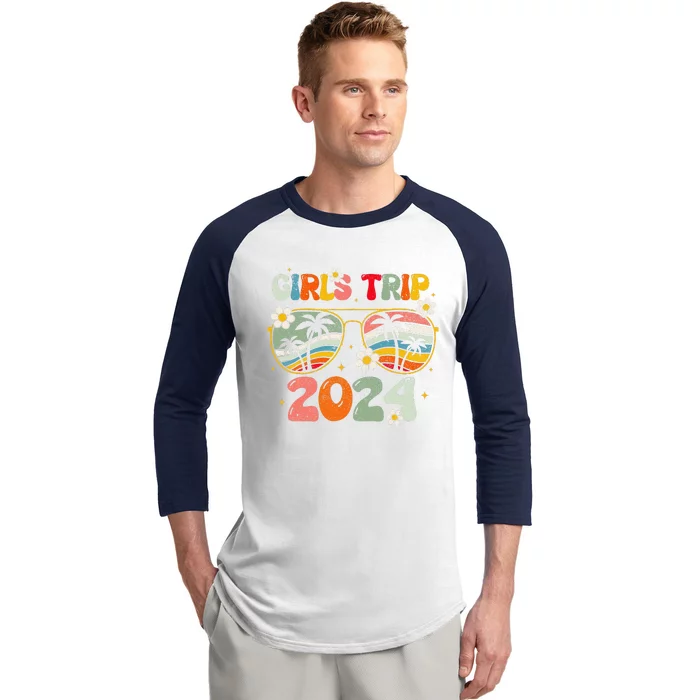 Girl Trip 2024 Weekend Summer Beach Vacation 2024 Baseball Sleeve Shirt