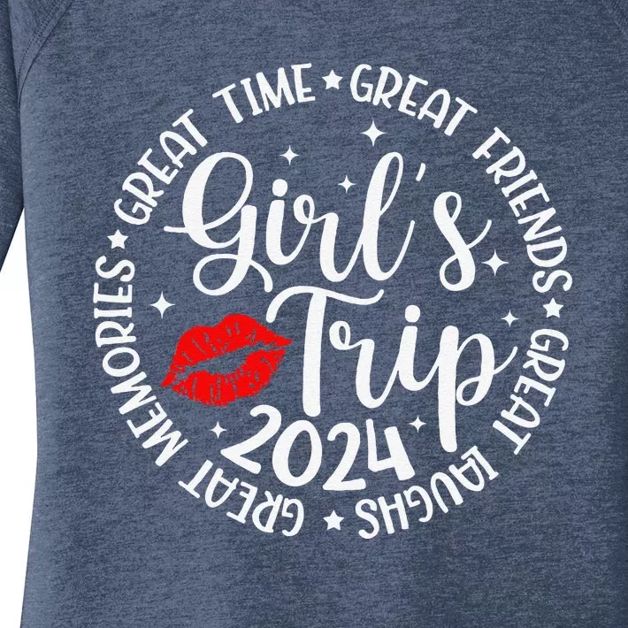 Girl Trip 2024 Funny Weekend Summer 2024 Vacation Matching Women's Perfect Tri Tunic Long Sleeve Shirt