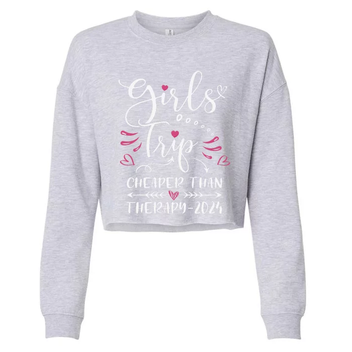 Girl Trip 2024 Funny Weekend Trip Summer 2024 Vacation Cropped Pullover Crew