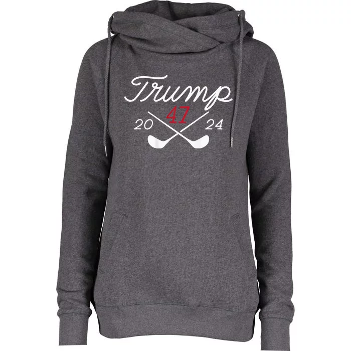 Golf Trump 47 2024 Womens Funnel Neck Pullover Hood