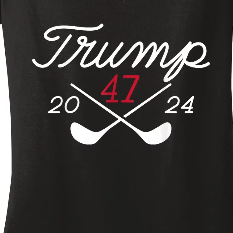 Golf Trump 47 2024 Women's V-Neck T-Shirt