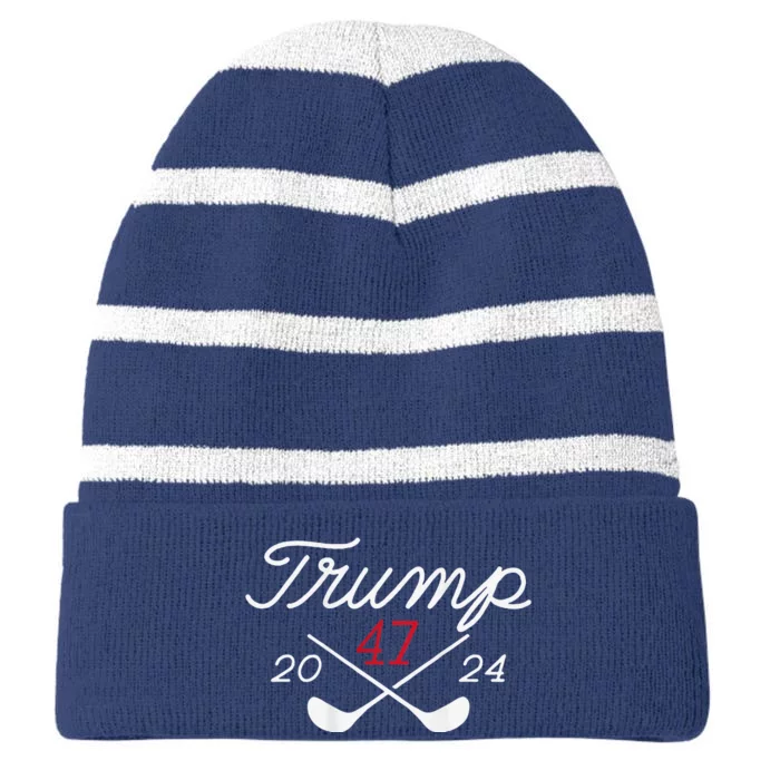 Golf Trump 47 2024 (On Back) Striped Beanie with Solid Band