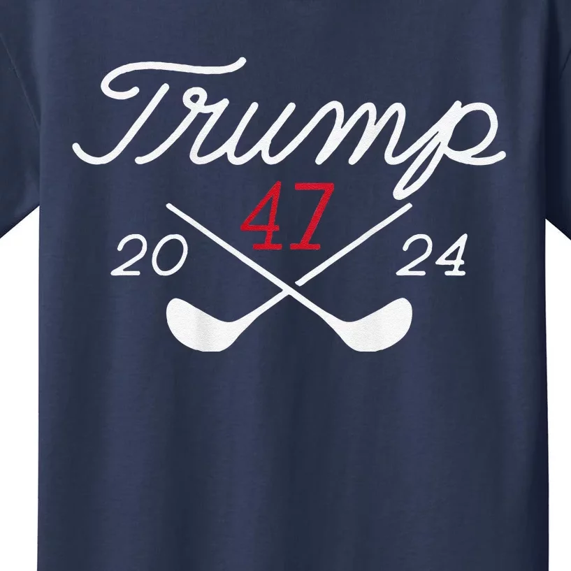 Golf Trump 47 2024 (On Back) Kids T-Shirt