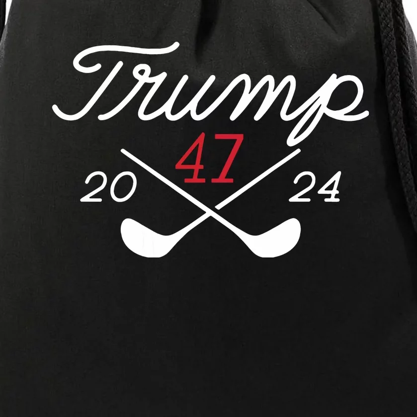 Golf Trump 47 2024 On Back Drawstring Bag