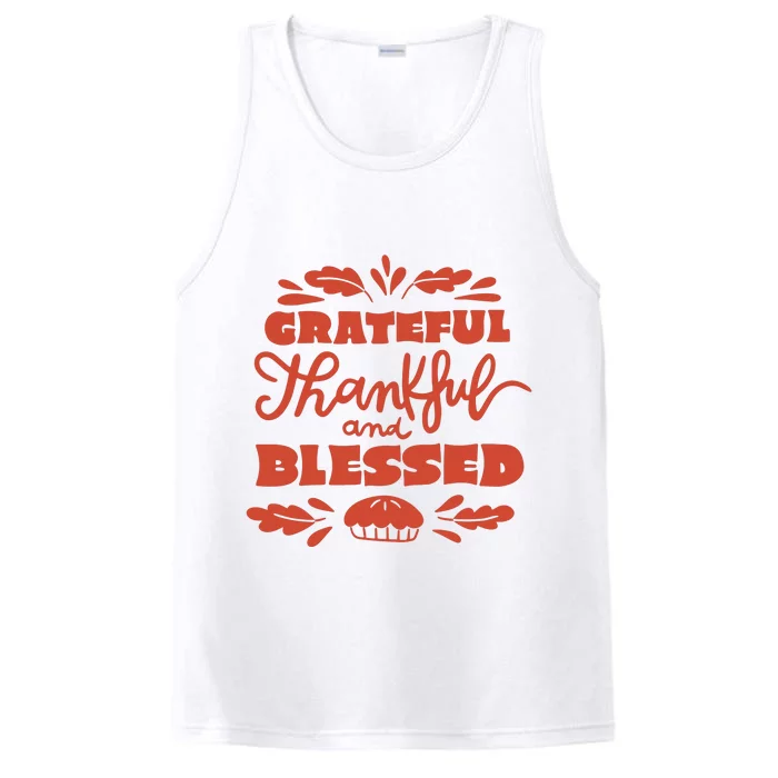 Grateful Thankful And Blessed Thanksgiving Performance Tank