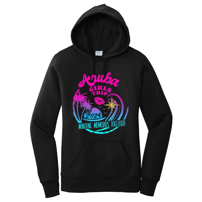 Girl Trip Aruba 2024 Beach Weekend Birthday Squad Women's Pullover Hoodie