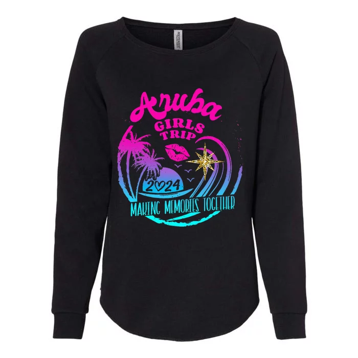 Girl Trip Aruba 2024 Beach Weekend Birthday Squad Womens California Wash Sweatshirt