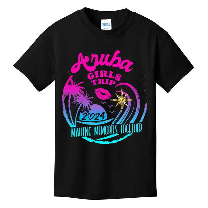 Girl Trip Aruba 2024 Beach Weekend Birthday Squad Kids T-Shirt