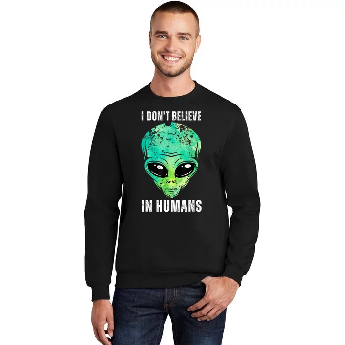 Green Turquoise Alien Face Halloween Costume Sweatshirt