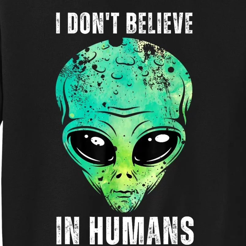 Green Turquoise Alien Face Halloween Costume Sweatshirt