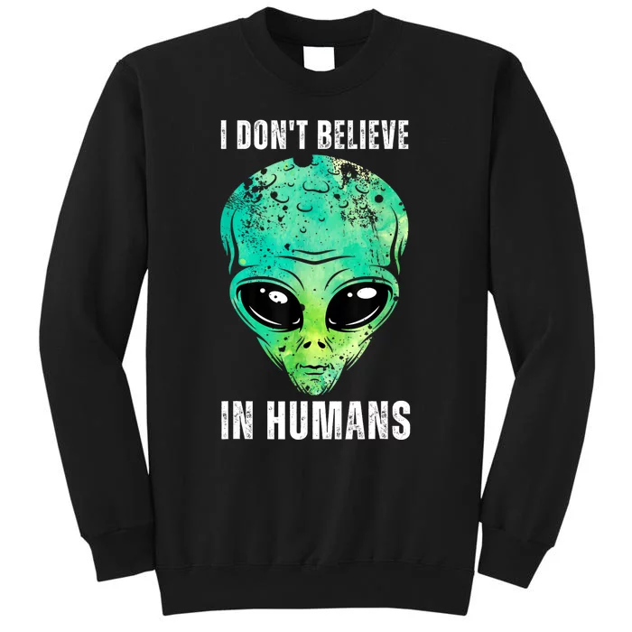 Green Turquoise Alien Face Halloween Costume Sweatshirt